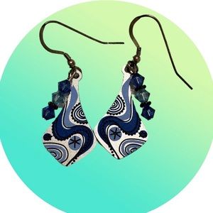 Adajio Retro Blue Swirl Earrings